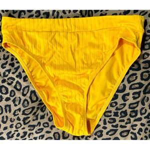 Xhilaration Bright Yellow High Cut Bikini Bottoms,‎ Size Large